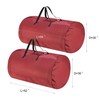 Hastings Home Set of 2 Christmas Tree Storage Canvas Bags, 7.5-16-feet Artificial Trees, for Decorations (Red) 811774CPE